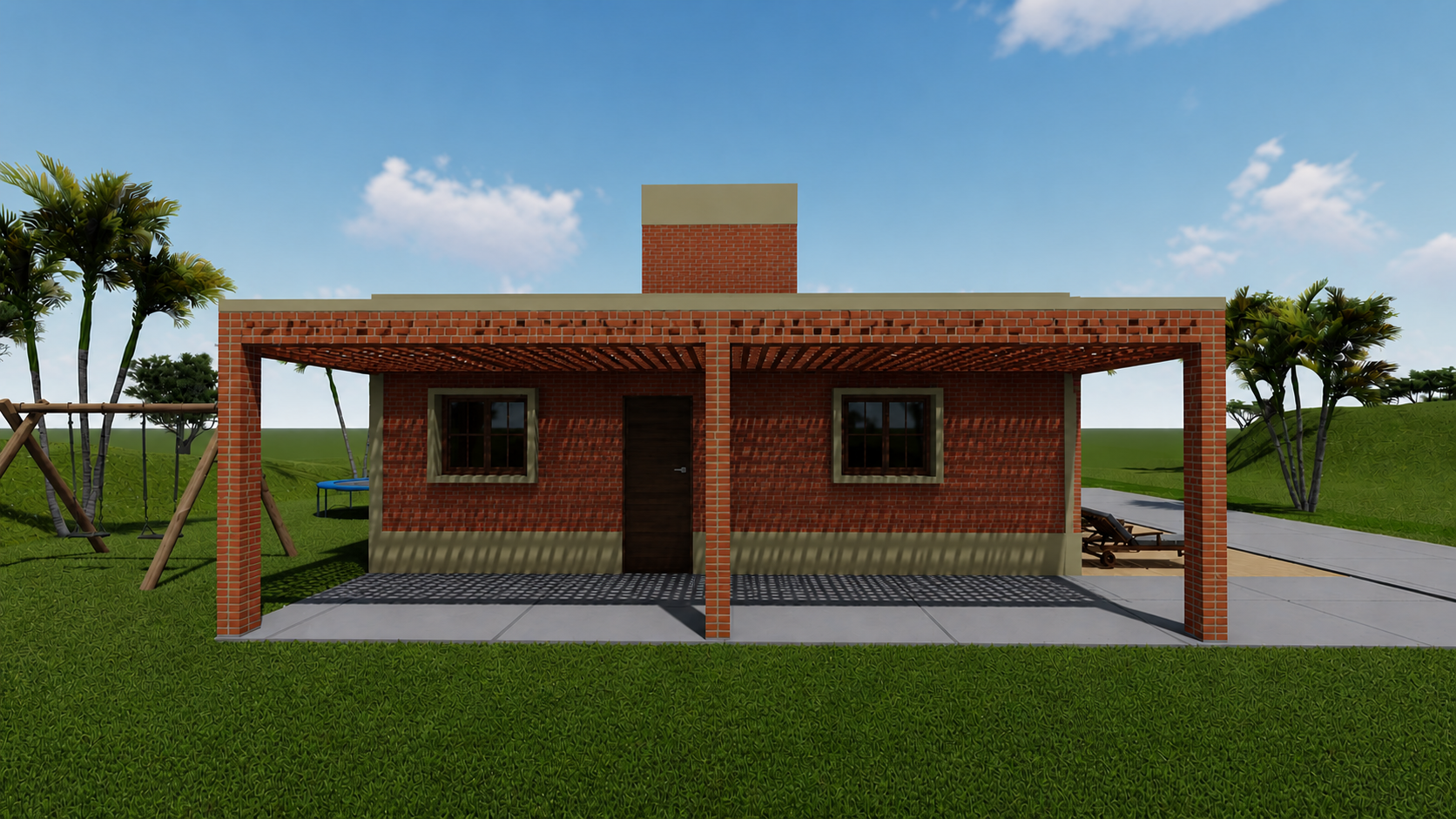 Maison avec béton ciré